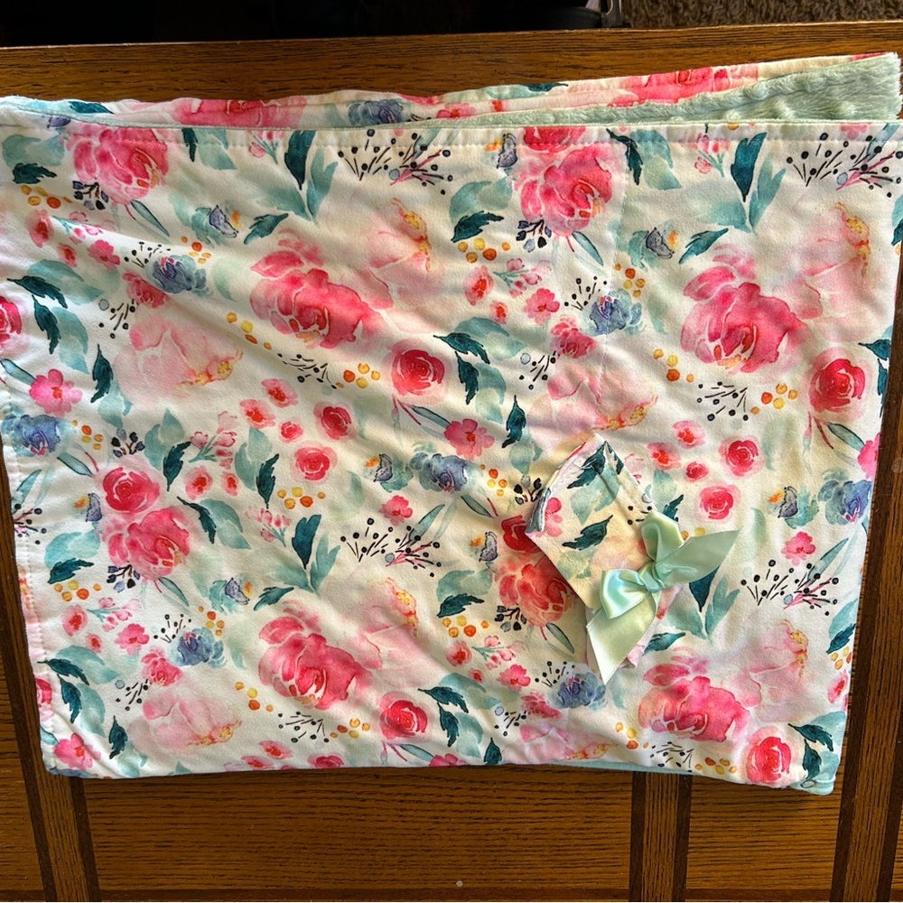 Floral Baby Blanket with Bow